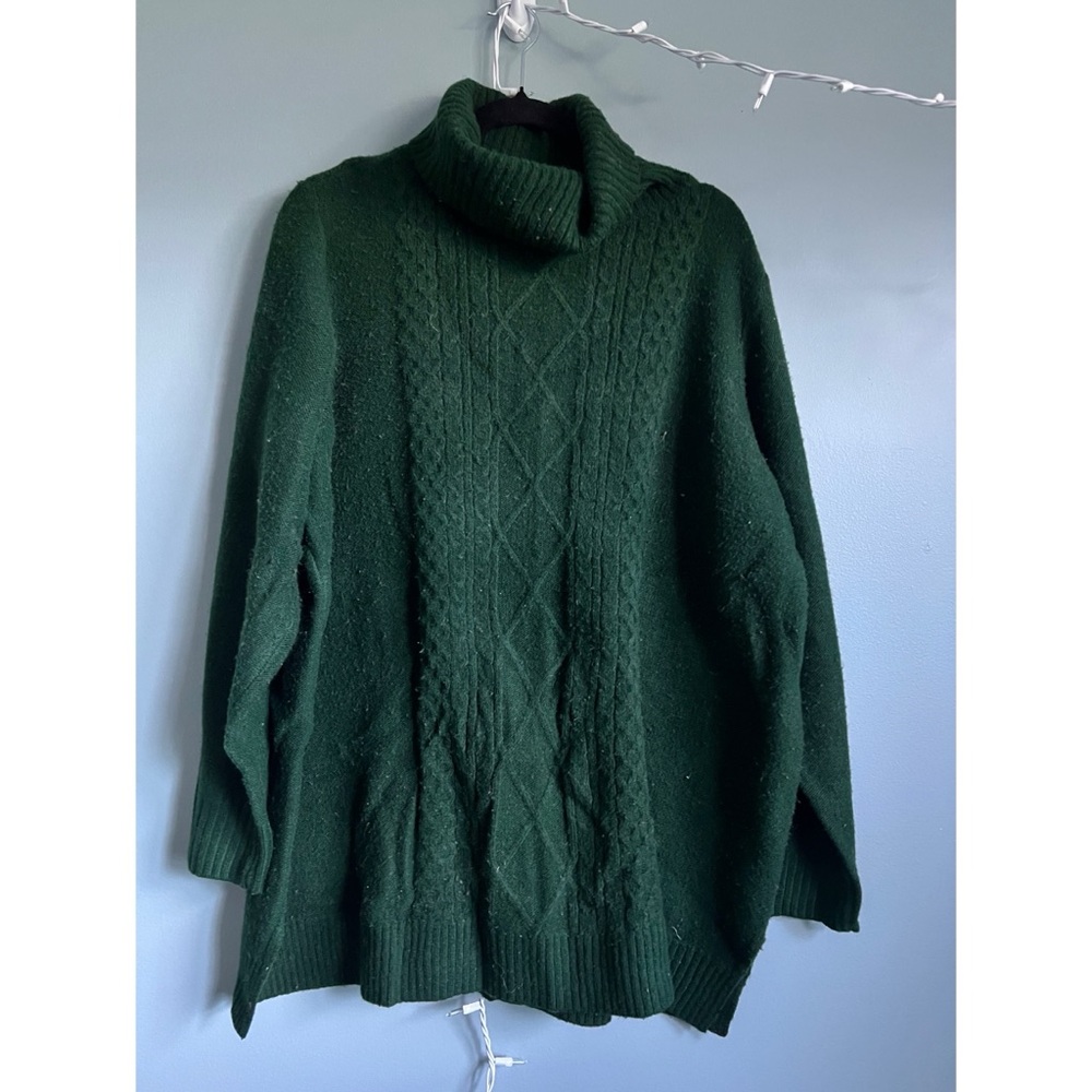 Croft & Barrow Green Cowl Neck Sweater